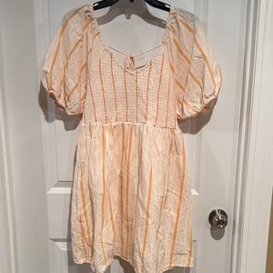 Striped Puff Sleeve Dress